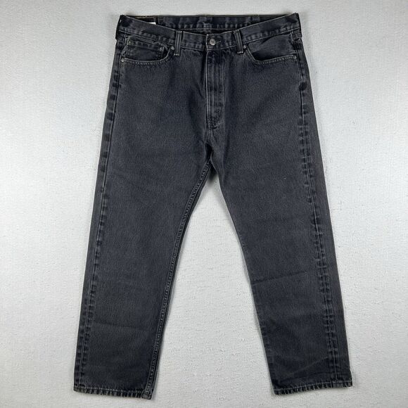Levi’s 505 Jeans Men’s 40x32 Black Denim Regular Fit Mid Rise Pants - Picture 1 of 16